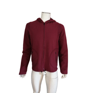 Sweat à capuche zippé vintage Y2K bordeaux deadstock