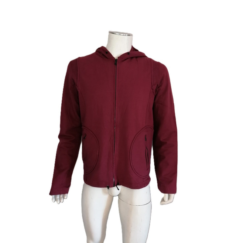 Sweat à capuche zippé vintage Y2K bordeaux deadstock