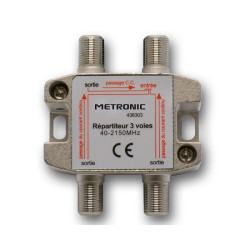 TV / SAT Divisor 3 Flide Outlets F Blindado Metal Metronic 436303