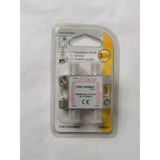TV / SAT Divisor 3 Flide Outlets F Blindado Metal Metronic 436303