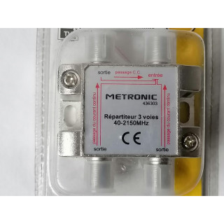 TV / SAT Divisor 3 Flide Outlets F Blindado Metal Metronic 436303