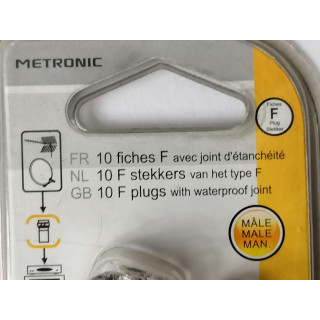 Metronic 438126 Hoja de TV (juego de 10) SAT F Macho a junta tórica