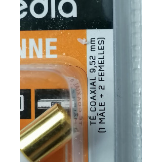 TV Tapones Entrada 1 Male + Salida 2 hembras Ø9.52mm De oro