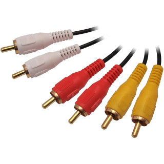 3x RCA MALE Composite-Videokabel - 3x RCA-Mann mit 1,00 m schwarz
