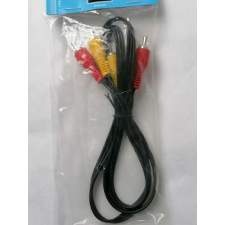3x RCA MALE Composite-Videokabel - 3x RCA-Mann mit 1,00 m schwarz