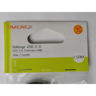 Omenex 691304 Estensione USB 2.0 AA m / f 1,50 m nero