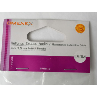 Omenex 676842 Auriculares de extensión Jack de 3,5 mm Macho / mujer