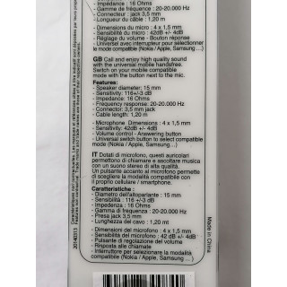 Kit de pedestres Omenex Jack de fones de ouvido estéreo de 3,5 mm