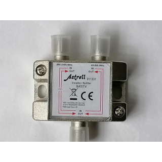 Répartiteur SAT/TV 2 sorties 250-2150mhz / 40-860 mhz Astrell Réf 011331