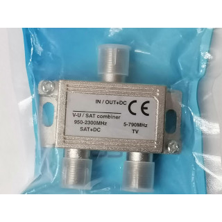 V-u / sat splitter combine 950-2300mhz SAT+DC