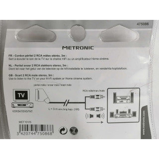 cord Peritel 2 RCA Males Metrônicos Estéreo 475086
