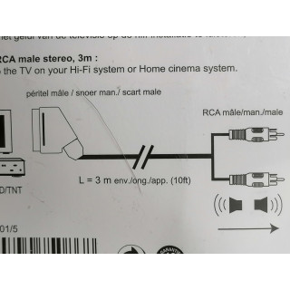 cordon péritel 2 rca mâles stéréo metronic 475086