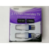 2 cartões coaxiais TV padronizada