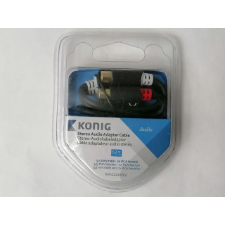 Adaptador de audio Jack 3.5mm a 2x RCA RCA - KONIG - KNA22250E02