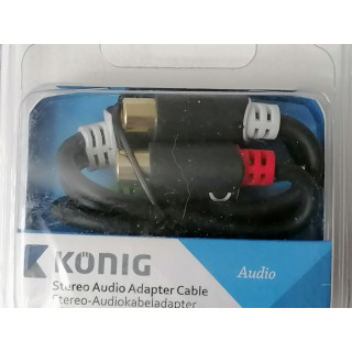 Adaptador de audio Jack 3.5mm a 2x RCA RCA - KONIG - KNA22250E02