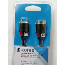 Audio cable RCA form - Female RCA 3m, König KNA24205E30