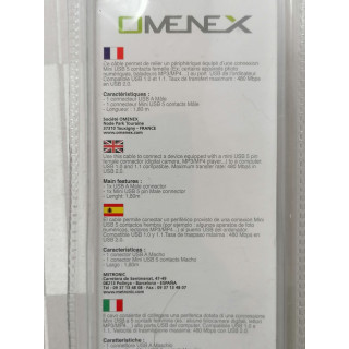 Omenex 491307 USB 2.0 A Male-Mini USB 1.8 m cable