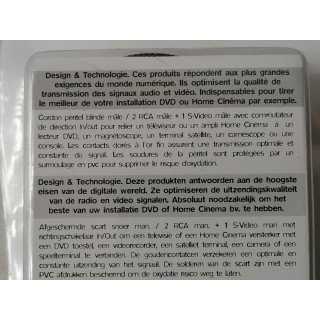 Male peritel cord /2rca male +S-Video male Metronic