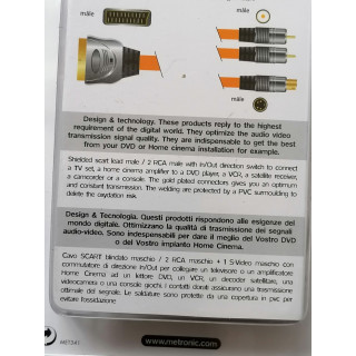 Cordon péritel mâle /2rca mâle +S-Video mâle Metronic