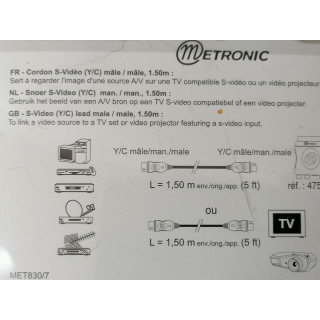 Cordon S-vidéo (Y/C) Metronic 495247