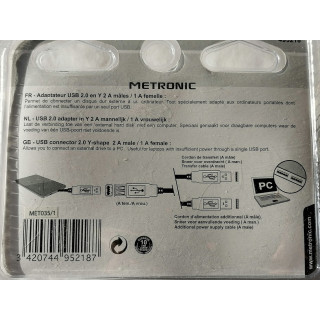 Adaptador USB 2.0 en y 2a / a Metronic 495218
