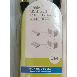 USB 3.0 Tipo AB Cable (Macho / Hombre) - 3 m
