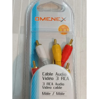 Omenex 491424 Video Audiokabel 3 RCA 1,80 m