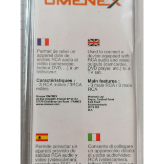Omenex 491424 Cavo audio video 3 RCA 1,80 m