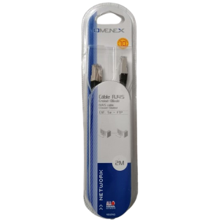 RJ45 Cabo direito / blindado 2m preto Omenex 491240