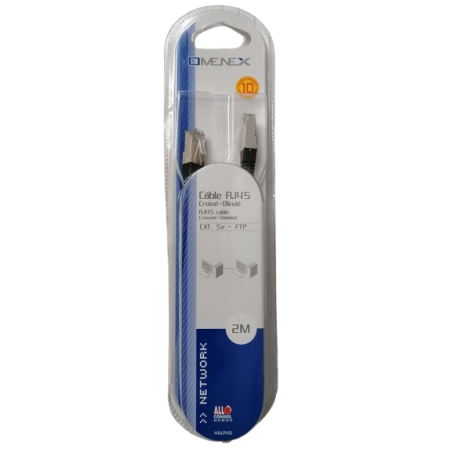 RJ45 kabel rechts / afgeschermd 2m zwart Omenex 491240