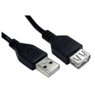 Omenex 491315 USB 2.0 AA M / F 5 m Estensione nera