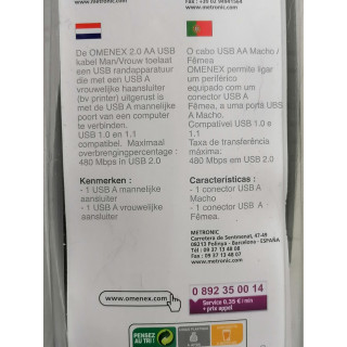 Omenex 491315 USB 2.0 AA M / F 5 m Estensione nera