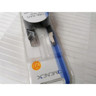RJ45 Kabel rechts / abgeschirmt 2m schwarz - Omenex 491220