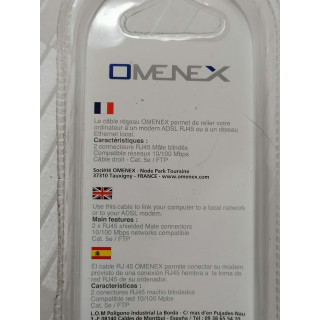 RJ45 Cable Right/Blind 2m Black - Omenex 491220
