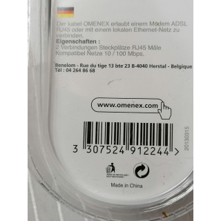 Omenex 491224 RJ45 Cable derecho / blindado 2m verde