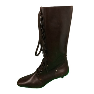 Maliparmi retro laço botas retrô modelo st04 marrom