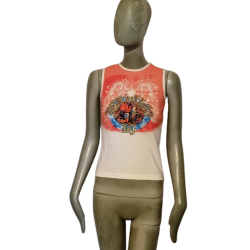 Liu Jo Archiv Y2K Deadstock - Paradise Tank Perlen & Cabochons | Nwt