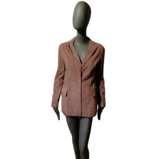 Chaqueta de cuero Ruffo Estilo acanalado de terciopelo