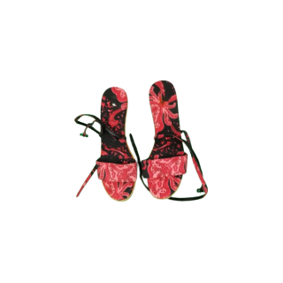 Sandalen met ingekleden hakken
