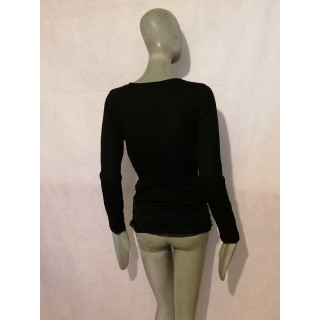 Camisola Oppio Jeans Coletor de mulher de vela preta