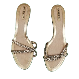 Goldene goldene lerre Sandalen